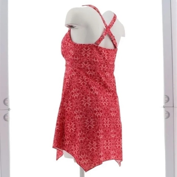 DENIM & Co Beach Handkerchief Hem Scoop Neck swim dress Rose Pink 10 - Picture 11 of 14